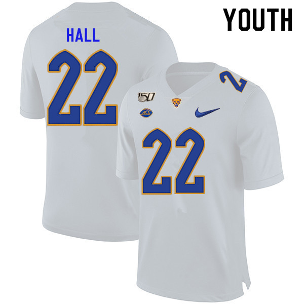 2019 Youth #22 Darrin Hall Pitt Panthers College Football Jerseys Sale-White